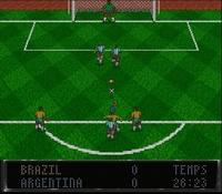 une photo d'Ã©cran de World Cup Striker sur Nintendo Super Nes